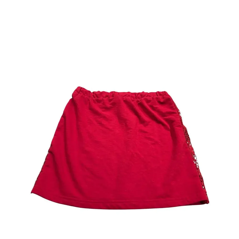 esmara Red Lace Covered Skirt Size M
